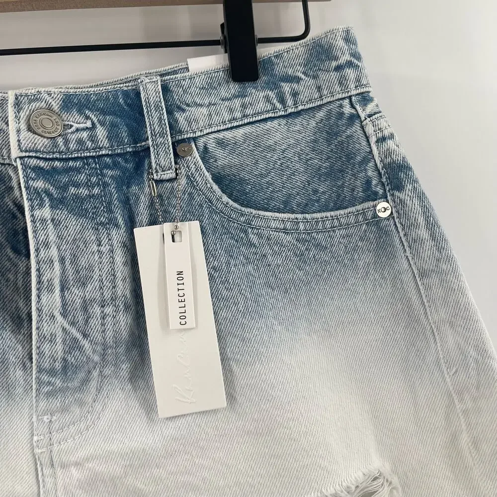 KANCAN Jean Shorts Size 26 Ombre Tie Dye 100% Cotton Never Fade Away Boyfriend